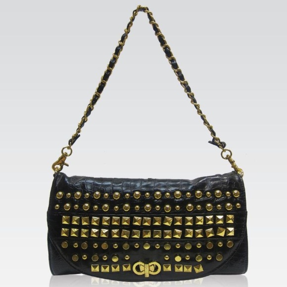 Galian Studded Shoulder Bag Black Handbag - Picture 1 of 4